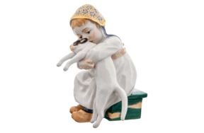 Фигурка Meissen 12см Ребенок с кошкой (Ю.К. Хеншель, 1905г.)