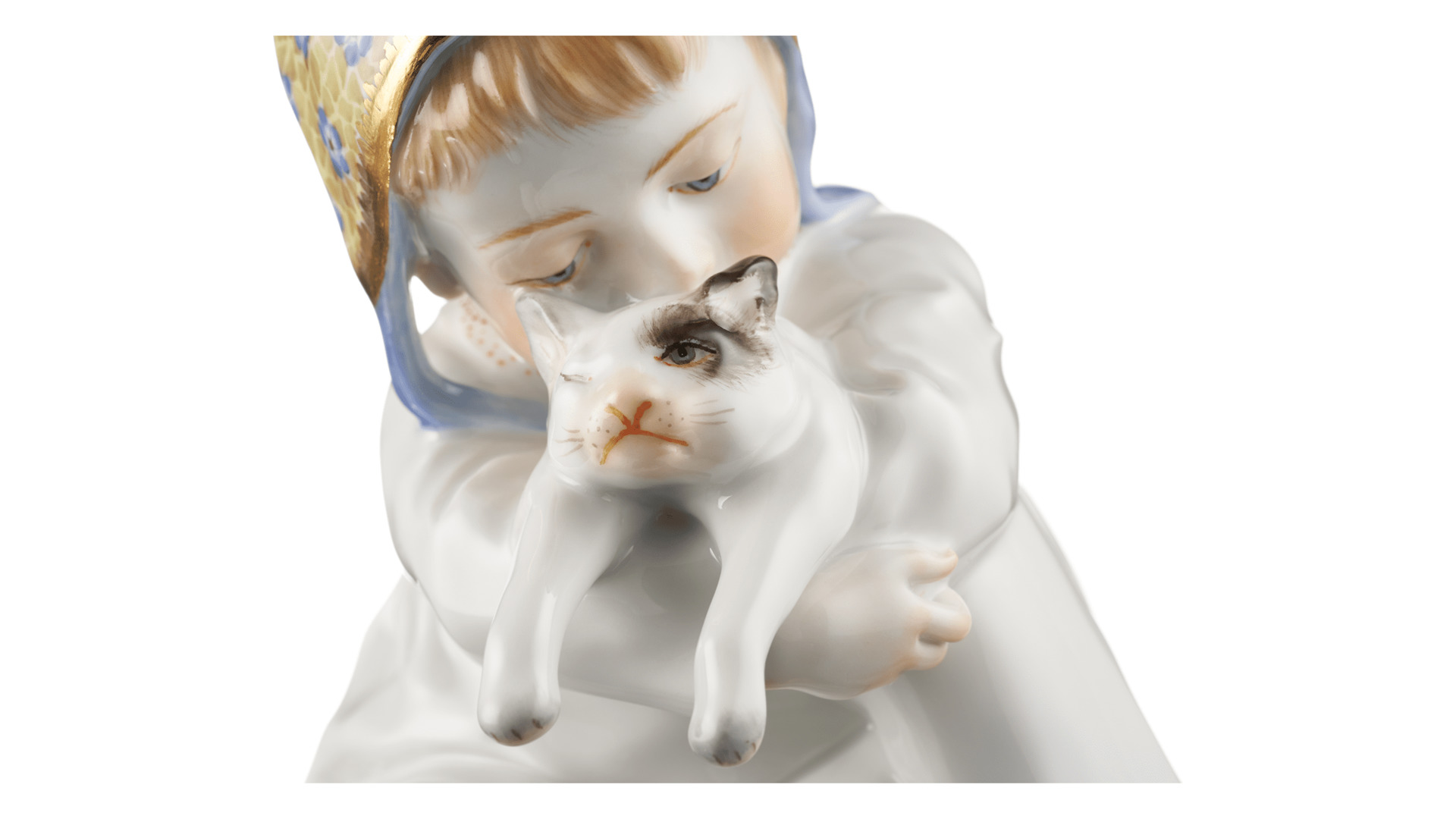 Фигурка Meissen 12см Ребенок с кошкой (Ю.К. Хеншель, 1905г.)