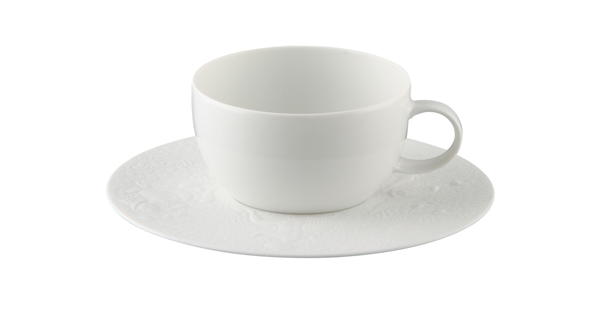 Чашка чайная с блюдцем Rosenthal Волшебная флейта 250 мл, фарфор, белая