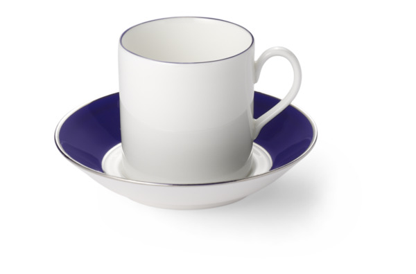 Чашка для эспрессо цилиндр.с блюдцем Dibbern "Королевский кобальт,платиновая линия" 100мл