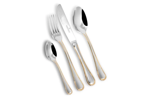 Набор столовых приборов Picard & Wielputz Solingen Ligato на 6 персон 24 предмета, сталь, позолота