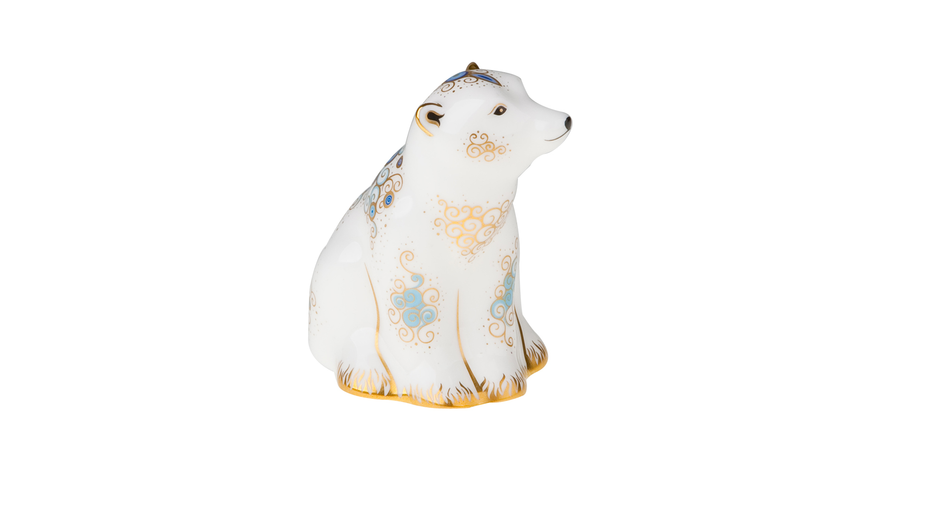 Пресс-папье Royal Crown Derby Белый медвежонок - сидящий 7,5 см