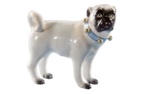 Фигурка Meissen Мопс с бубенцами 7 см, ЭАЛейтериц, 1868 г, фарфор