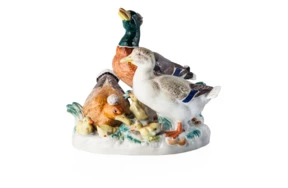 Фигурка Meissen 22см Утки с утятами (Август Ринглер, 1866г.)