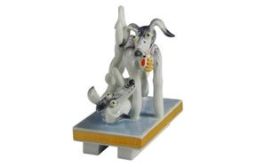 Фигурка Meissen 7,5 см Играющие собаки, ПШтранг СОБАКИ