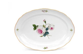Блюдо овальное Meissen 35 см Белая роза