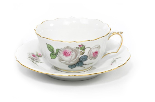 Чашка чайная с блюдцем Meissen 200мл Белая роза