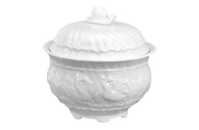 Сахарница Meissen 8 см Лебединый сервиз, белый рельеф