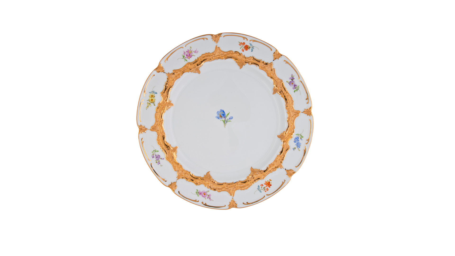 Тарелка закусочная Meissen 22 см Форма - Б, россыпь цветов