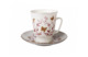 Чашка кофейная с блюдцем ИФЗ Розовые веточки.Майская 165 мл, фарфор костяной