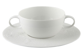 Чашка суповая с блюдцем Rosenthal Волшебная флейта, фарфор, белая