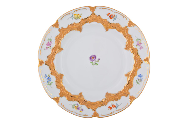 Тарелка обеденная Meissen 28 см Форма - Б, россыпь цветов