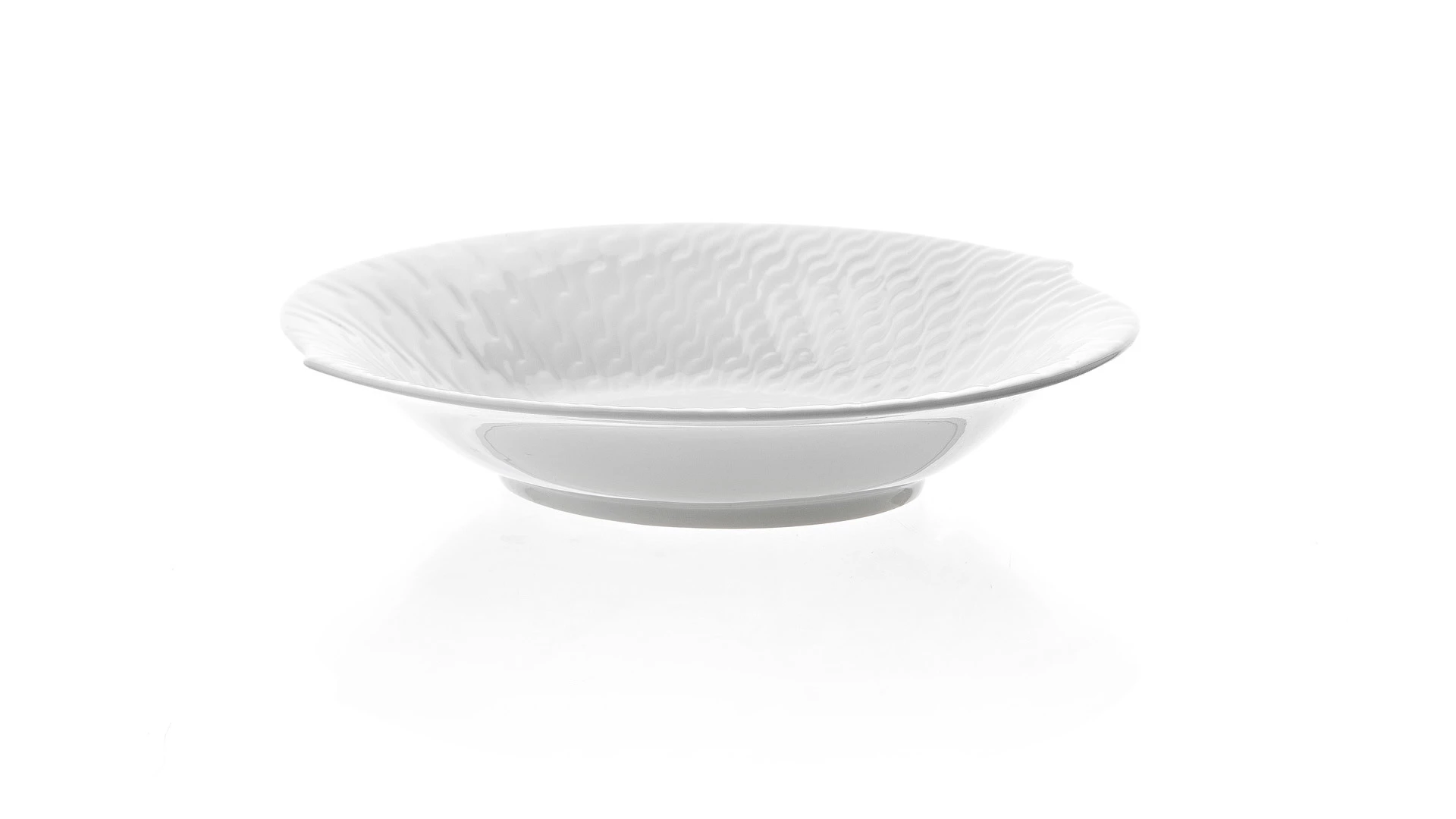 Блюдо для гарнира овальное Meissen Игра волн, рельеф, белый 18 см