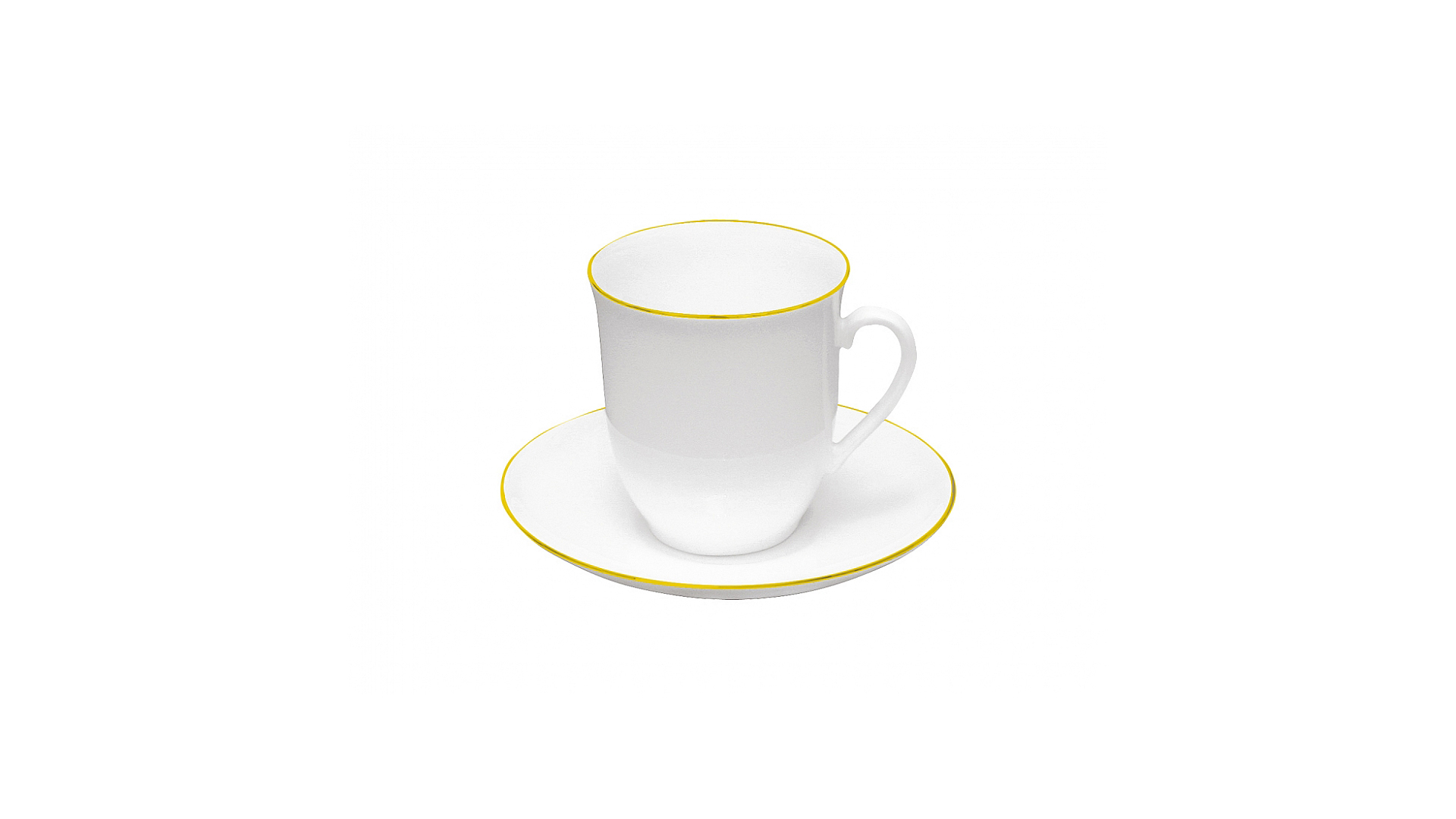 Чашка чайная с блюдцем ИФЗ Золотой кантик Росинка, фарфор костяной