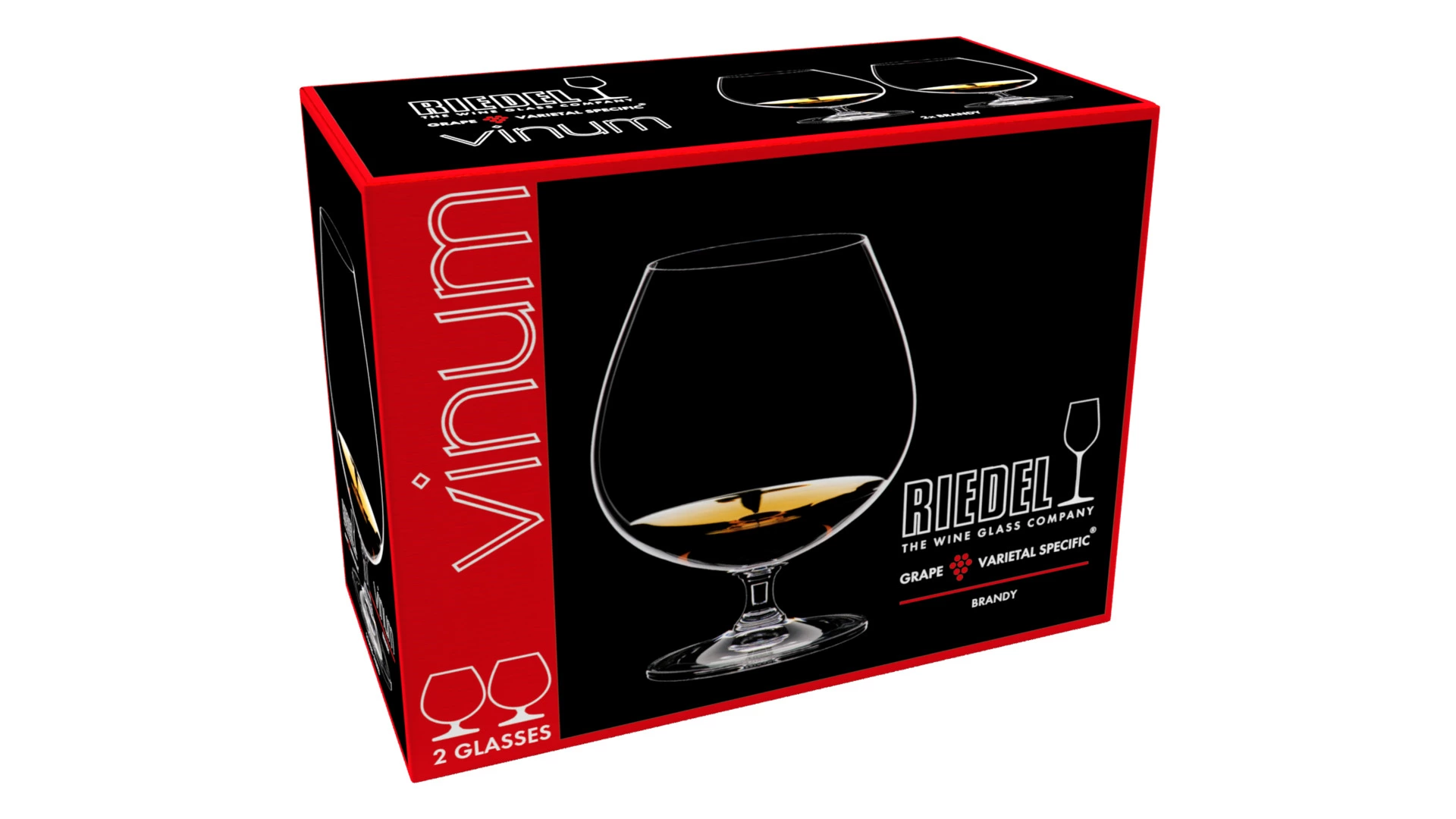 Набор бокалов для бренди Riedel Bar Vinum Brandy 885 мл, 2шт, стекло хрустальное