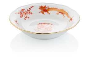 Салатник индивидуальный Meissen 16 см Красный Дракон, золотой кант