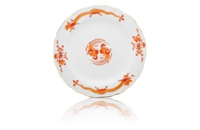 Тарелка закусочная Meissen 22 см Красный Дракон, золотой кант
