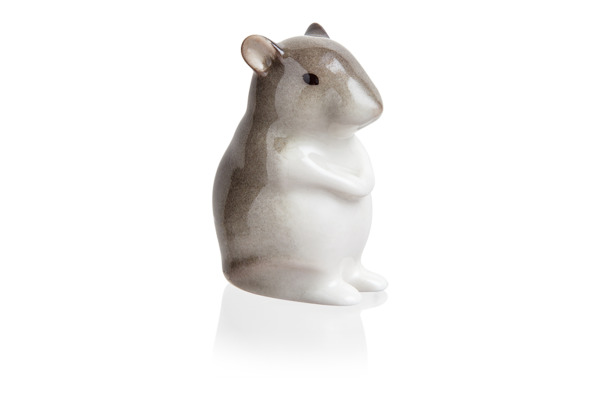 Скульптура ИФЗ Мышь-малютка №2 палевая, фарфор твердый