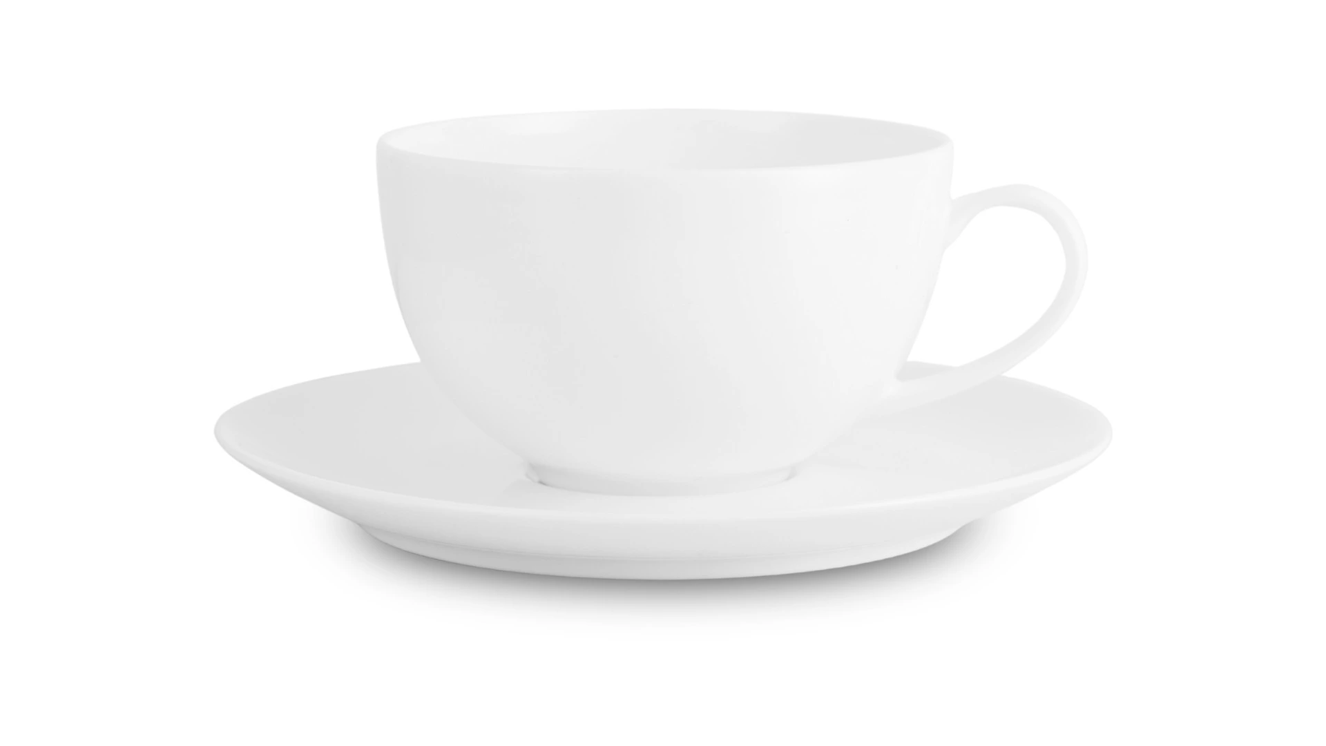 Чашка для завтрака с блюдцем Dibbern Белый декор 320 мл, фарфор костяной