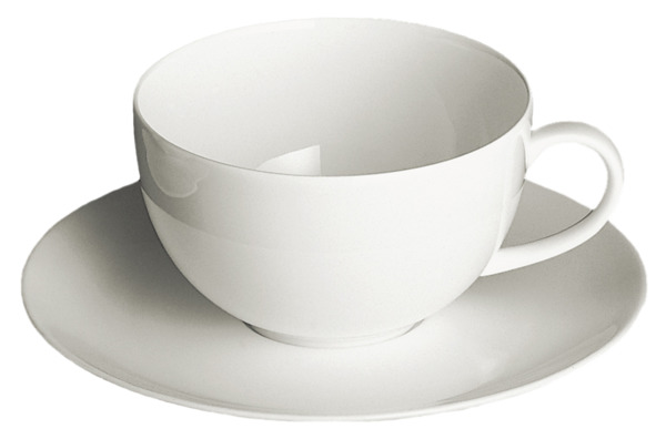 Чашка для завтрака с блюдцем Dibbern Белый декор 320мл