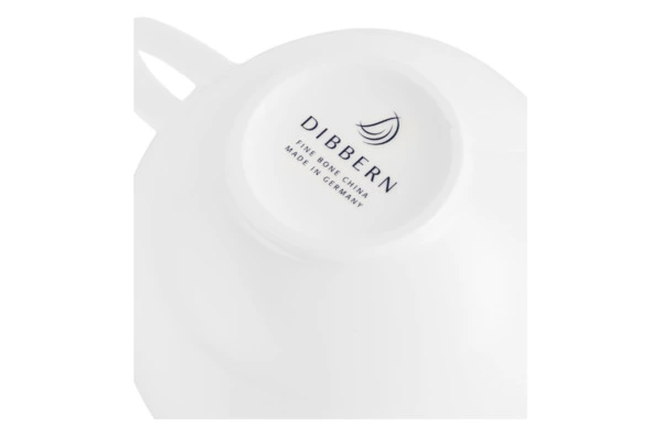 Чашка для завтрака с блюдцем Dibbern Белый декор 320 мл, фарфор костяной