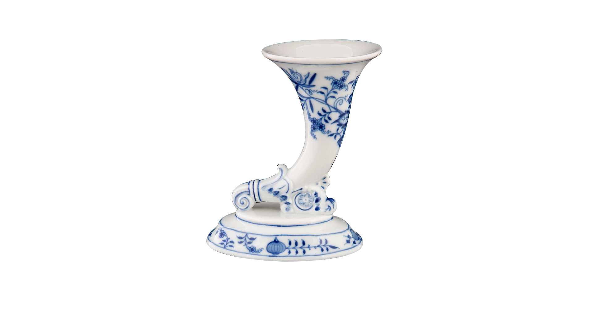 Ваза Meissen Рог изобилия Луковый декор 11 см, фарфор