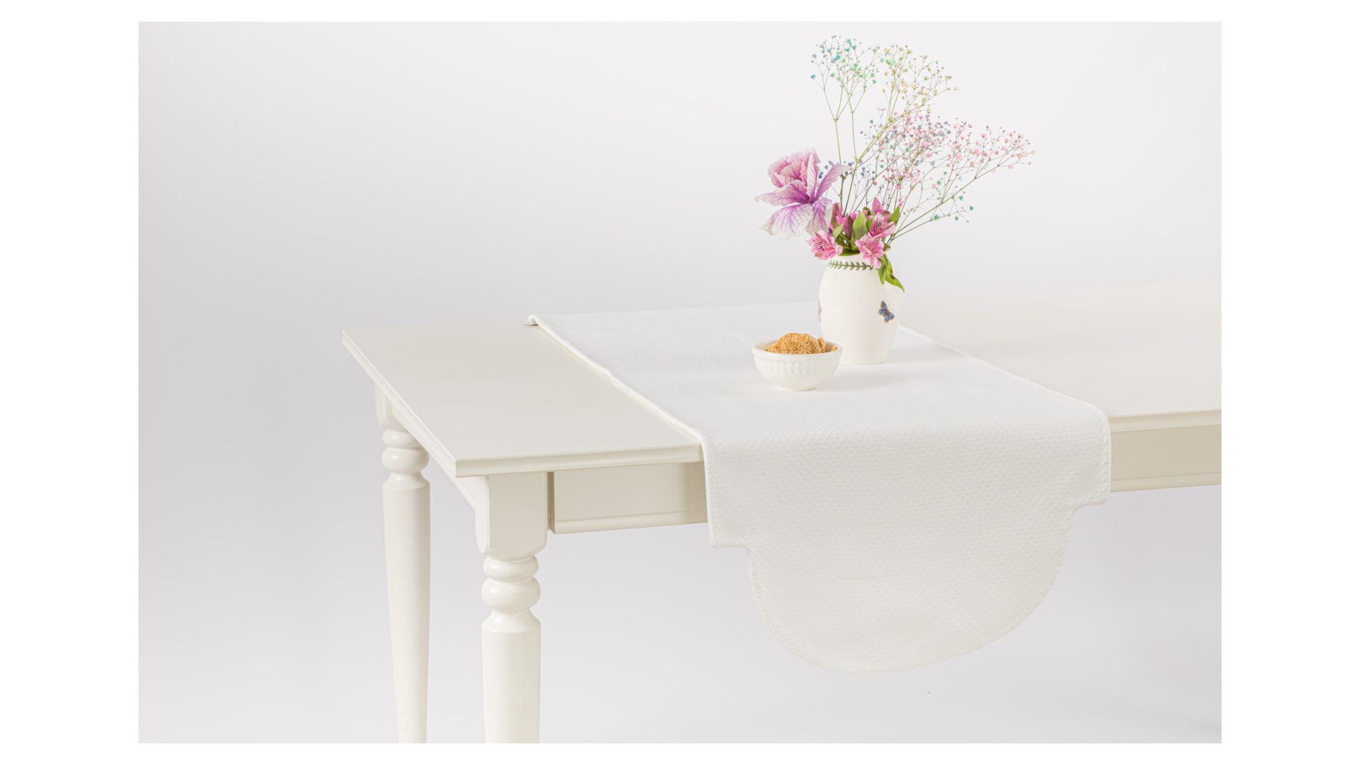 Дорожка Maison Claire Робиния-Овалино, 50х150 см, белая
