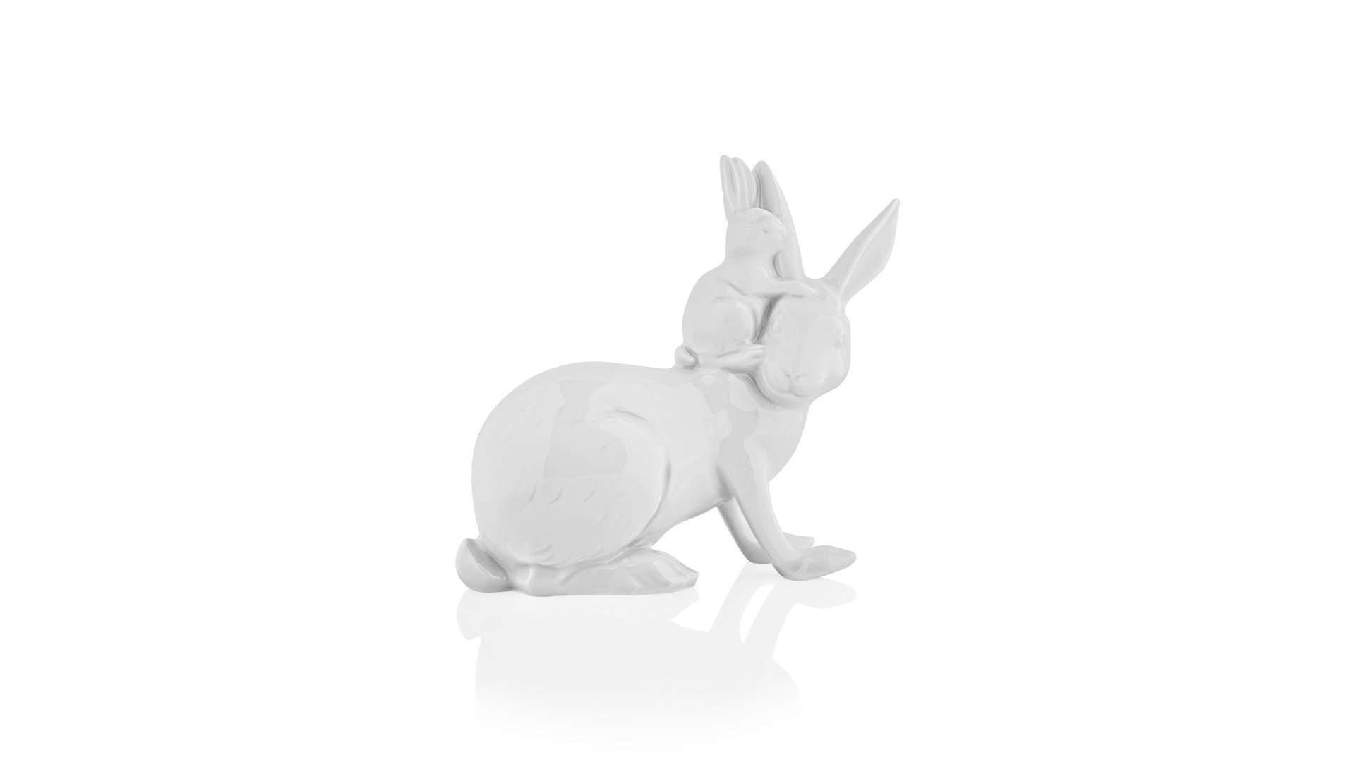 Фигурка Furstenberg Крольчиха с крольчонком 10 см, белая