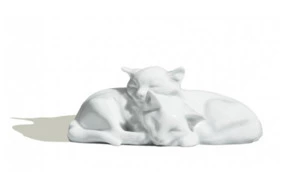 Фигурка Meissen 4,5 см Лежащие кошки, Эрих Хезель,1917г