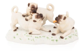 Фигурка Meissen Группа мопсов 8 см, фарфор