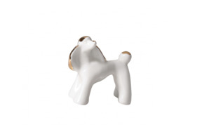 Скульптура ИФЗ Собака Знаки зодиака, золотой, фарфор костяной