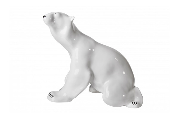 Скульптура ИФЗ Медведь сидит, фарфор твердый