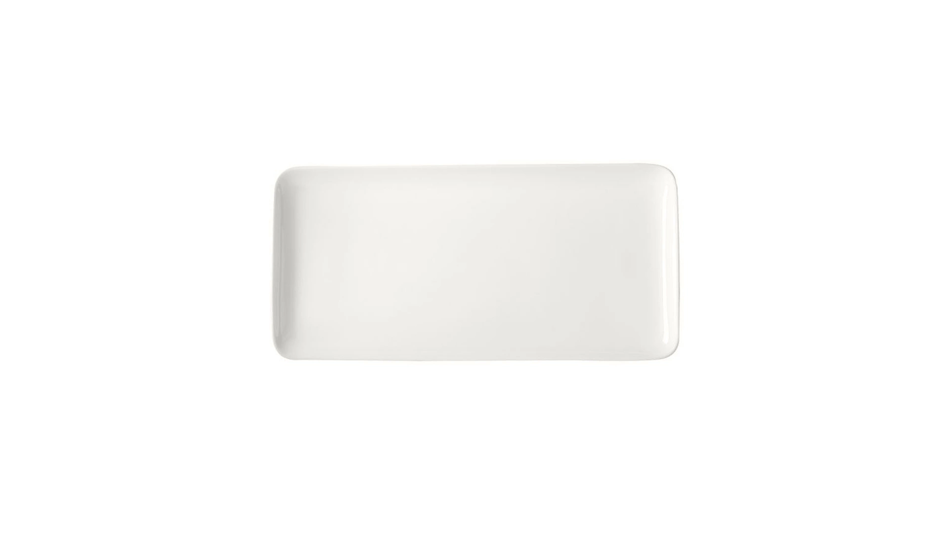 Блюдо прямоугольное Белый декор 32x15 см, фарфор костяной