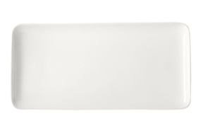 Блюдо прямоугольное Белый декор 32x15 см, фарфор костяной
