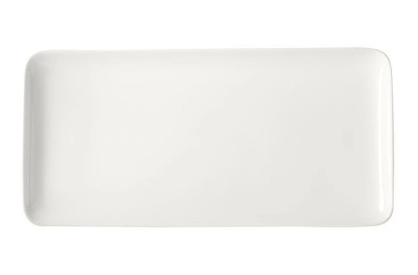 Блюдо прямоугольное Белый декор 32x15 см, фарфор костяной