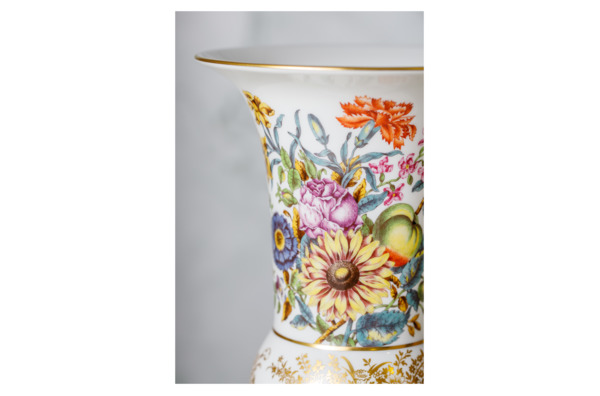 Ваза Meissen Фрукты и цветы в манере старых мастеров 25 см, фарфор