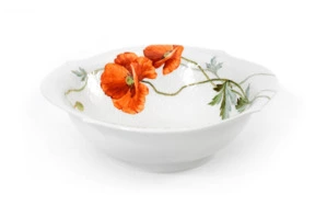 Салатник Meissen круглый 27 см Игра волн, рельеф, маки