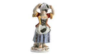 Фигурка Meissen 15,5 см Девочка с вязанкой на голове, И-ИКэндлер,1740г, пара к 60304
