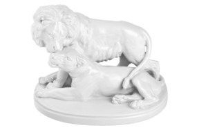 Фигурка Meissen 18 см Лев с львицей, Эрих Хёзель, 1940г