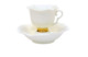 Чашка чайная с блюдцем ИФЗ Золотая лента.Белый цветок 220 мл, фарфор костяной