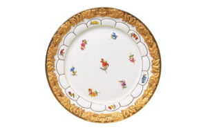 Тарелка обеденная Meissen 28 см Форма - Икс, россыпь цветов