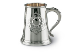 Кружка Schiavon с гравировкой бочонок 13 см, серебро 925пр