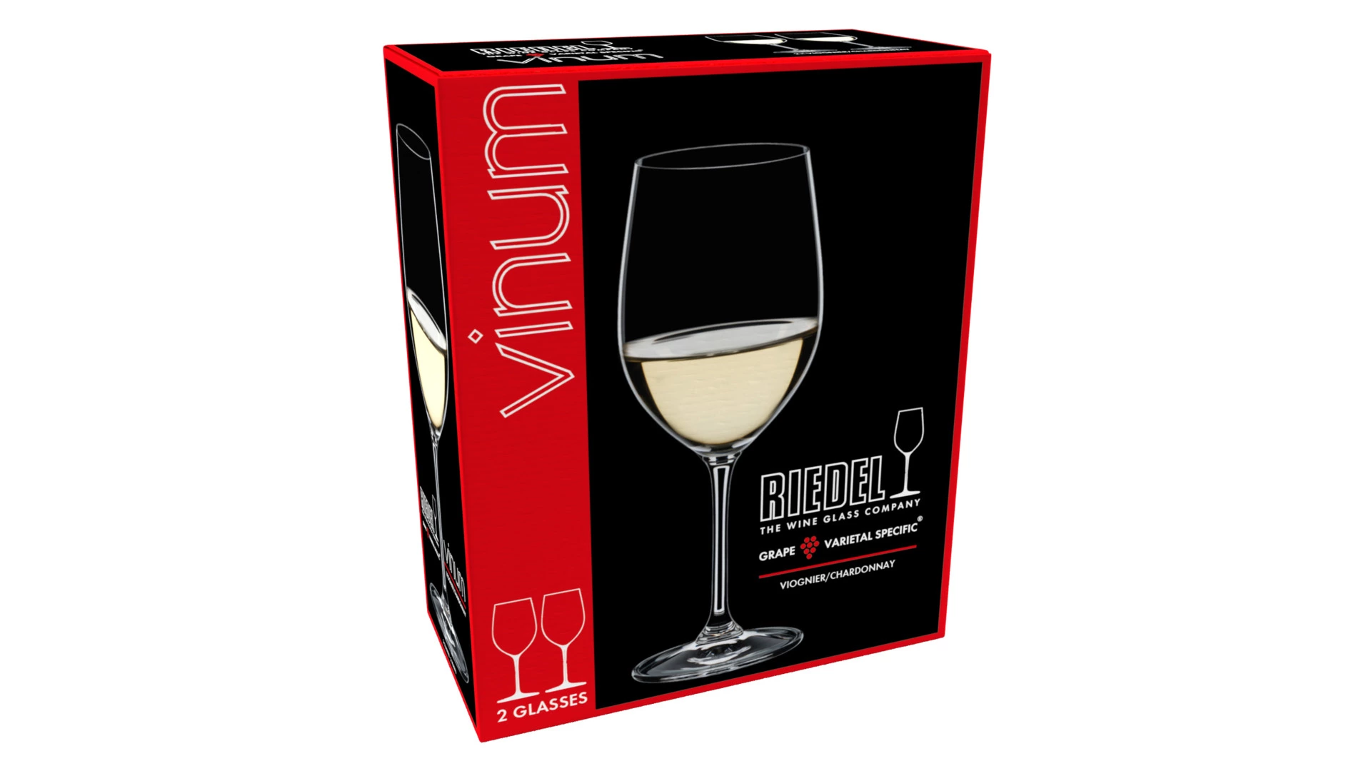 Набор бокалов для белого вина Riedel Vinum Viognier Chardonnay 370 мл, 2 шт,с текло хрустальное, п/к