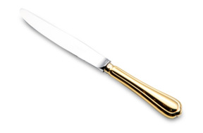 Нож столовый Christofle Спатур 25 см, посеребрение с частичной позолотой