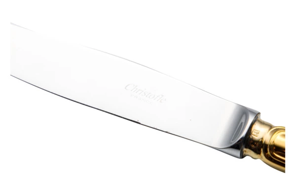 Нож столовый Christofle Спатур 25 см, посеребрение с частичной позолотой