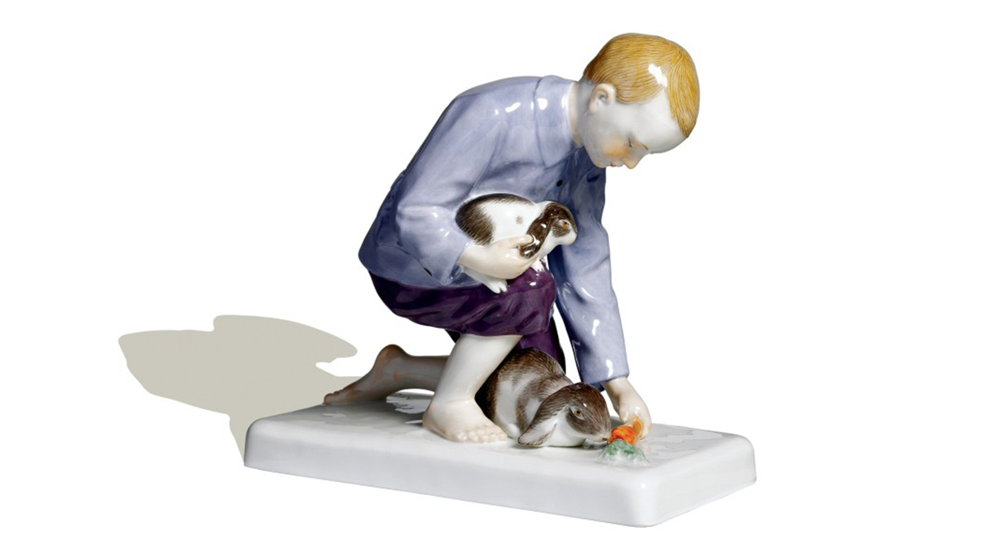 Фигурка Meissen 12 см Мальчик с кроликами