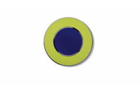 Тарелка акцентная Sieger by Furstenberg "Синие чернила.Зеленое яблоко" 32см (желто-синяя)