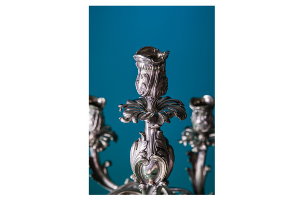 Канделябр семирожковый Odiot Рокайл, серебро 925, 60 см