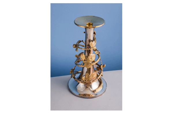 Подсвечник Odiot Золотая ягода 29 см, серебро 925 с позолотой