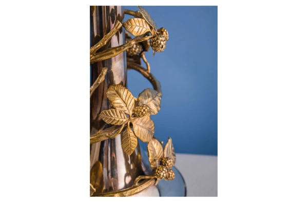 Подсвечник Odiot Золотая ягода 29 см, серебро 925 с позолотой